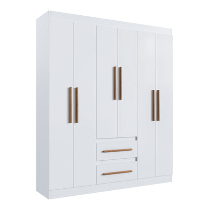 Clóset 6 puertas 2 cajones Hoga Napoli Blanco