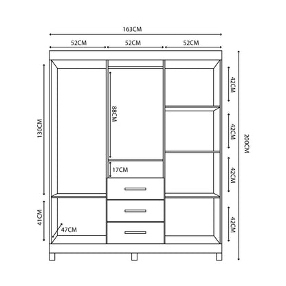 Clóset 4 Puertas 3 Cajones Agata Blanco Biflex