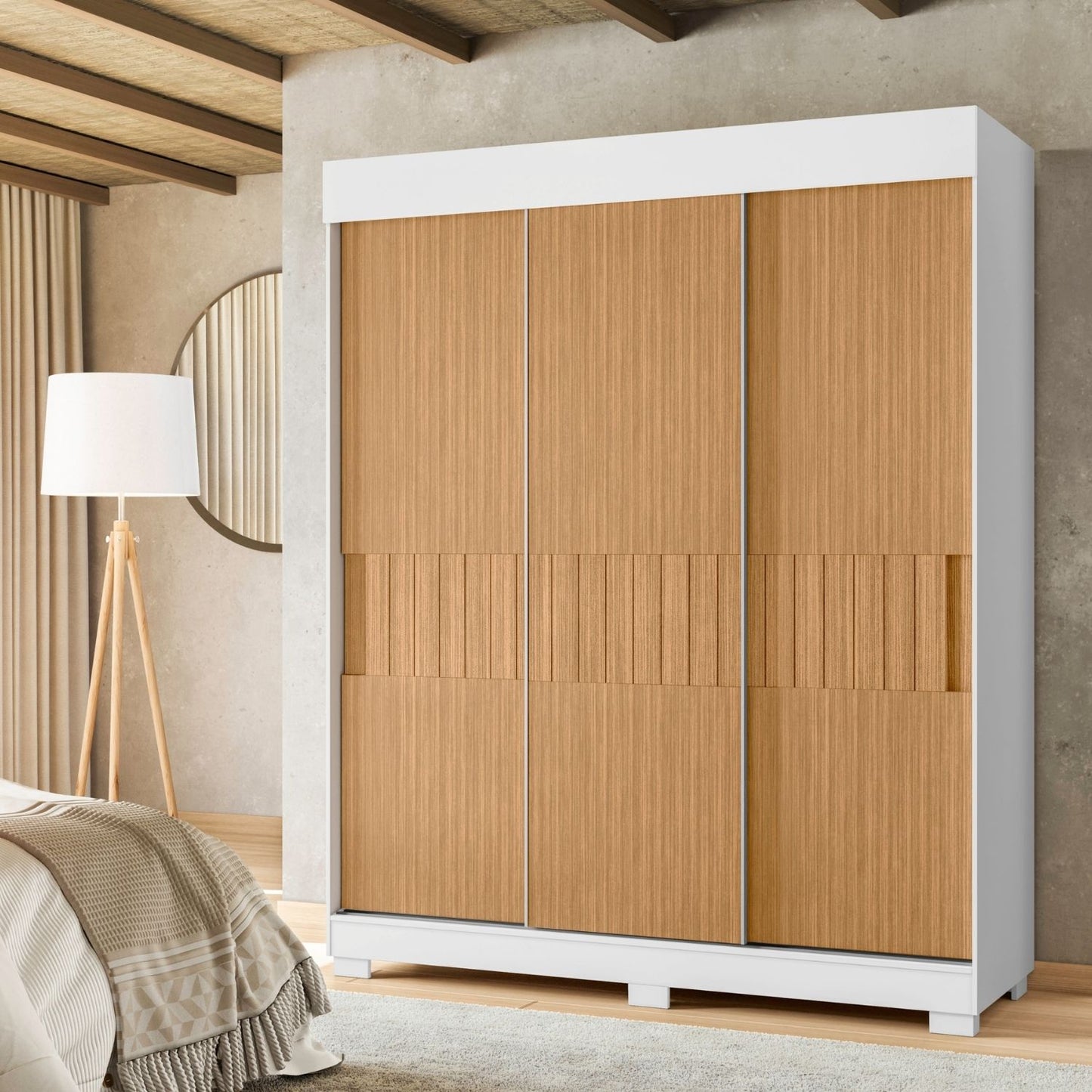 Closet 3 Puertas Estiletto Blanco Roble Flex