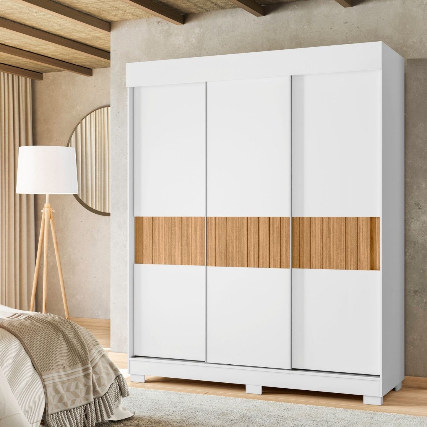 Closet 3 Puertas Estiletto Blanco Roble Flex