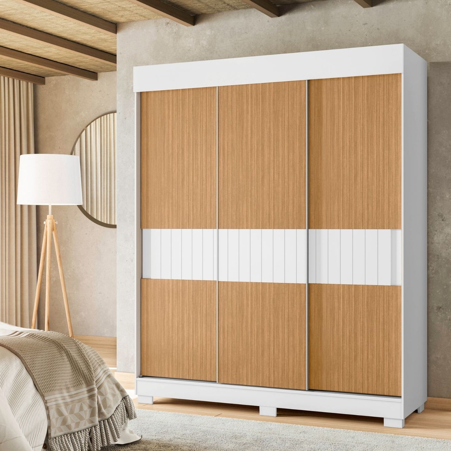 Closet 3 Puertas Estiletto Blanco Roble Flex