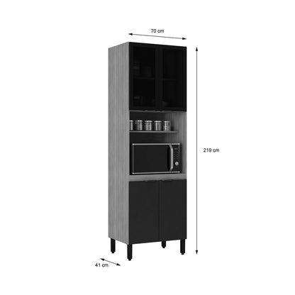 Mueble de Cocina Estante Organizador 4 Puertas Hoga Firenze Avena Grafito