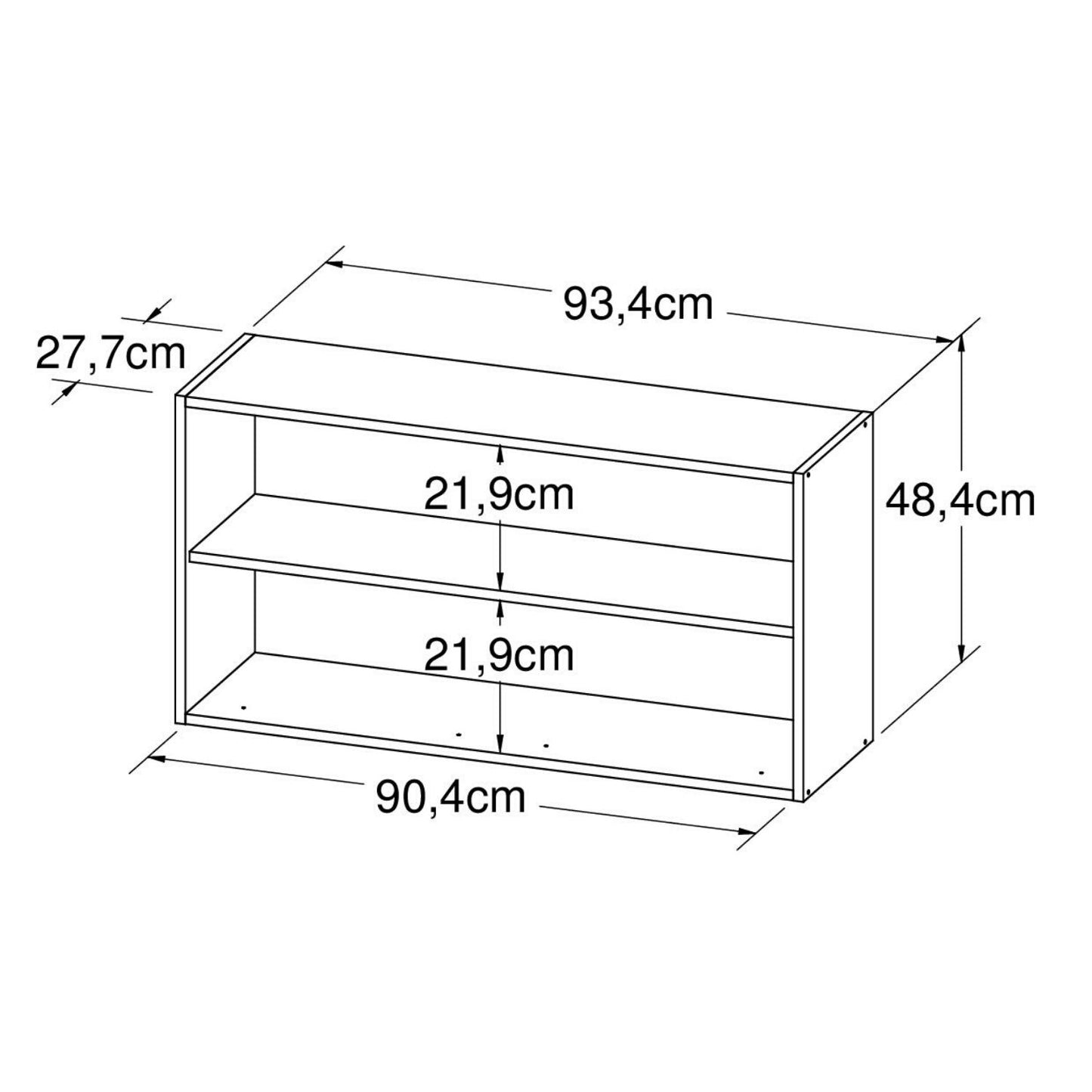 Clóset Aéreo con 2 Puertas Sun Blanco