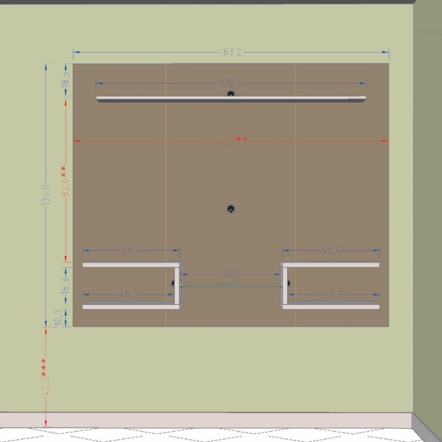 Panel Rack Tv 55" Atlas Canela