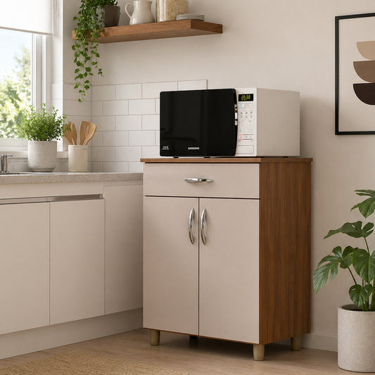 Mueble de Cocina 2 Puertas 1 Cajón Hoga Dallas Café Vainilla