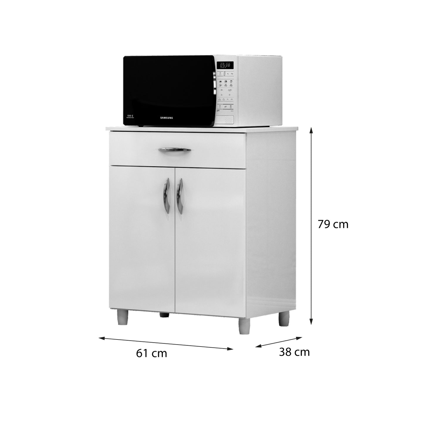 Mueble de Cocina 2 Puertas 1 Cajón Hoga Dallas Café Vainilla