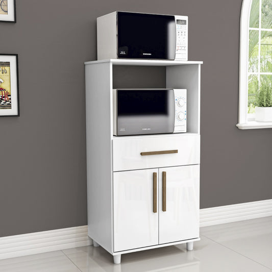 Mueble de Cocina para Microondas 2 Puertas 1 Cajón Hoga Cairo Blanco