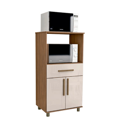 Mueble de Cocina para Microondas 2 puertas 1 Cajón Hoga Cairo Café Vainilla