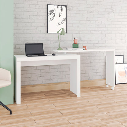 Escritorio Con Ruedas Y Mesa Giratoria Hoga Blanco