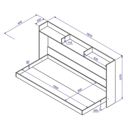 Cama Plegable Horizontal 1 Pza Hoga Dubái Blanco