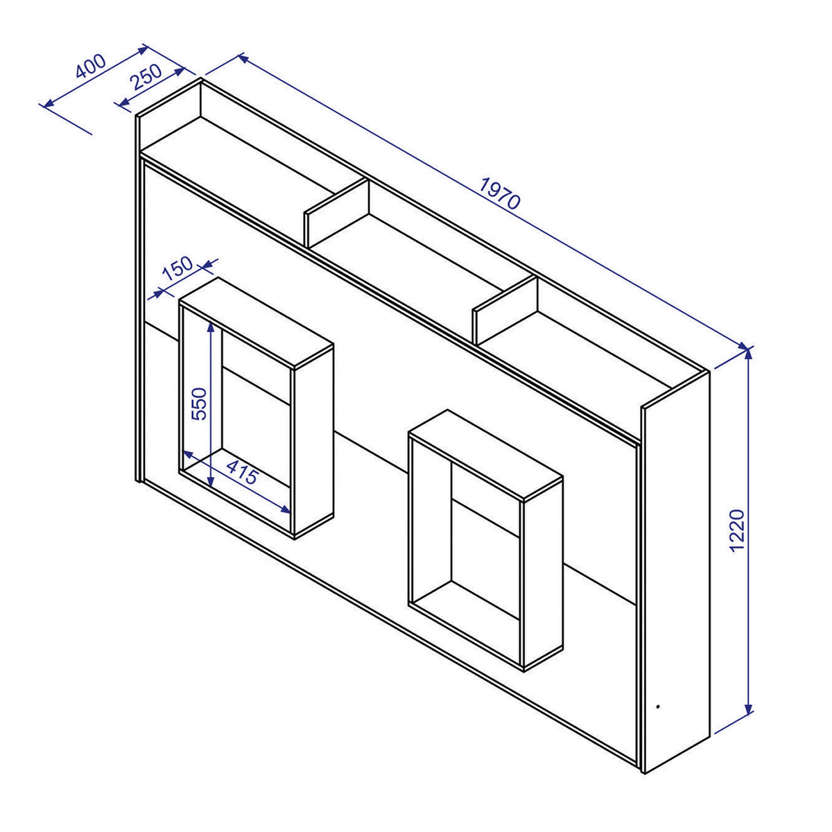 Cama Plegable Horizontal 1,5 Pza Hoga Dubái Blanco
