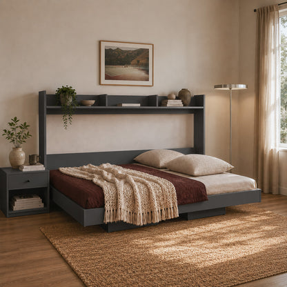 Cama Plegable Horizontal 1,5 Pza Hoga Dubái Grafito