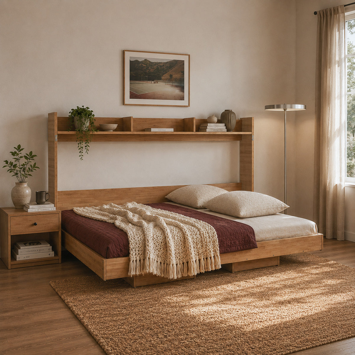 Cama Plegable Horizontal 1,5 Pza Hoga Dubái Miel