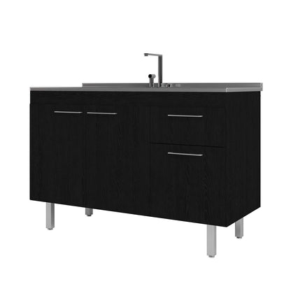 Mueble De Cocina 3 Puertas 1 Cajón Hoga Negro