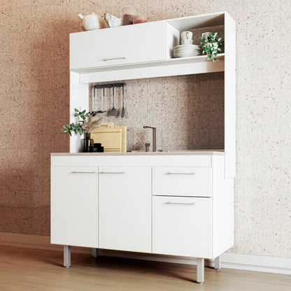Mueble De Cocina 4 Puertas 1 Cajón Hoga Blanco