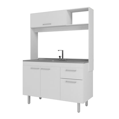 Mueble De Cocina 4 Puertas 1 Cajón Hoga Blanco