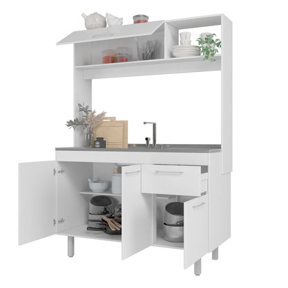 Mueble De Cocina 4 Puertas 1 Cajón Hoga Blanco
