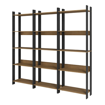 Estante Librero 5 Repisas Hoga Negro Nuez