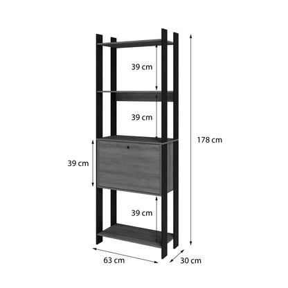 Estante 4 Nichos Y 1 Puerta Hoga Negro Nuez