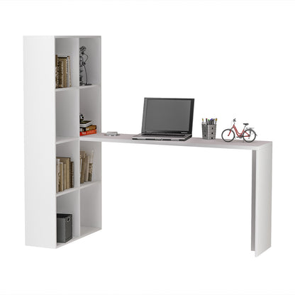 Escritorio Con Estante Lateral Hoga Blanco