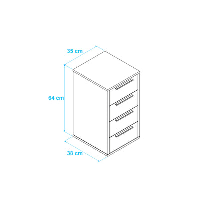 Cajonera Office III Castaño Blanco
