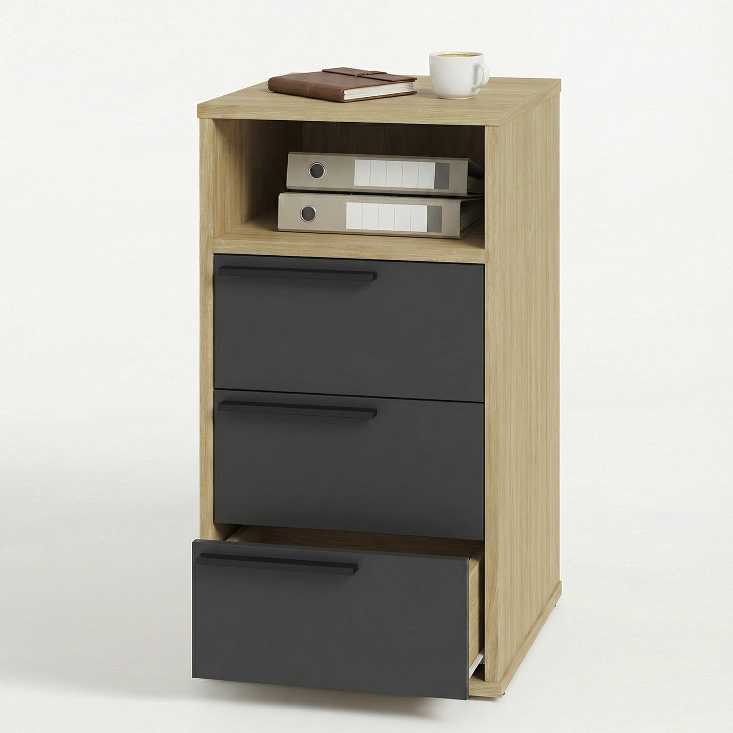 Cajonera con Nicho Office III Miel Negro