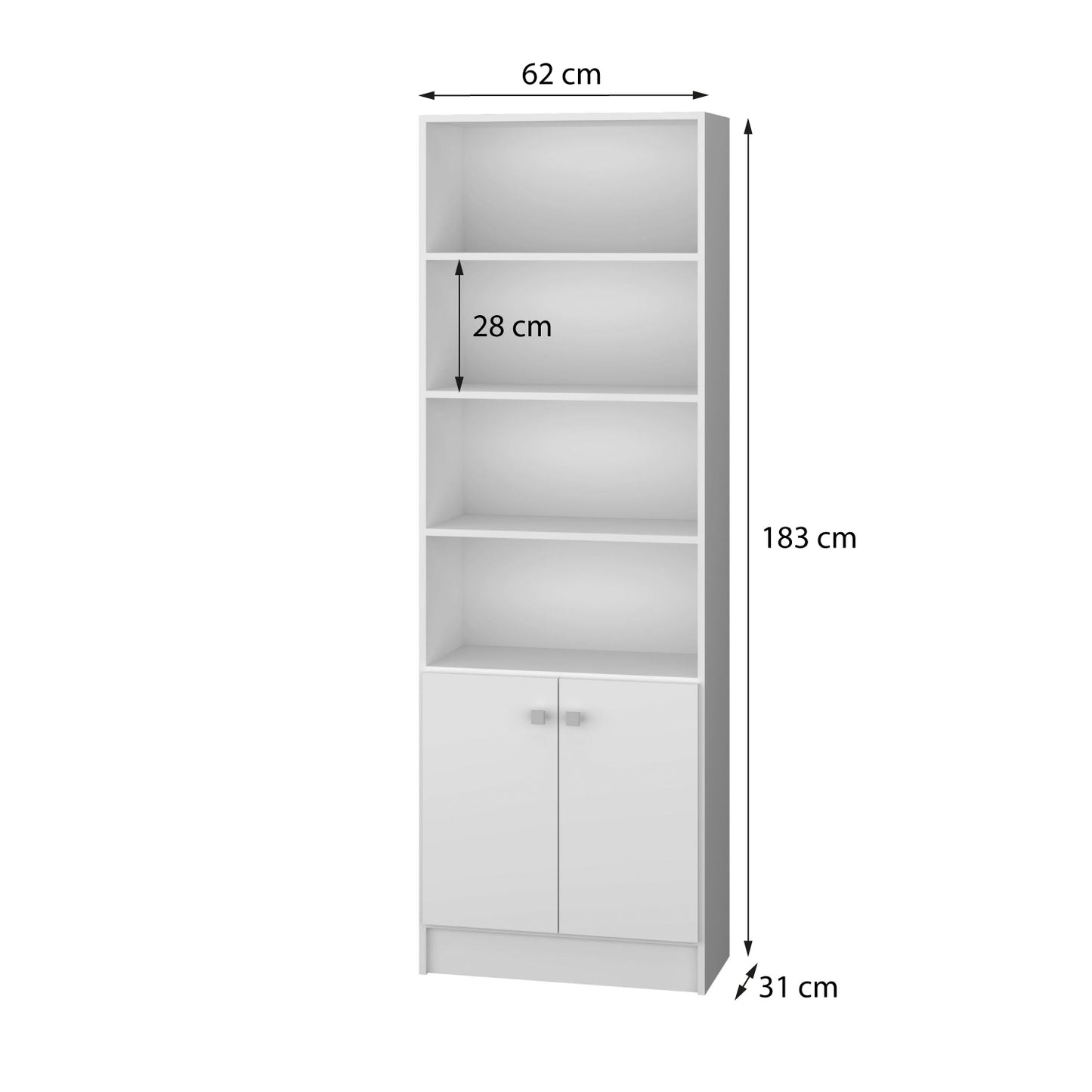 Estante 2 Puertas 4 Nichos Hoga Blanco