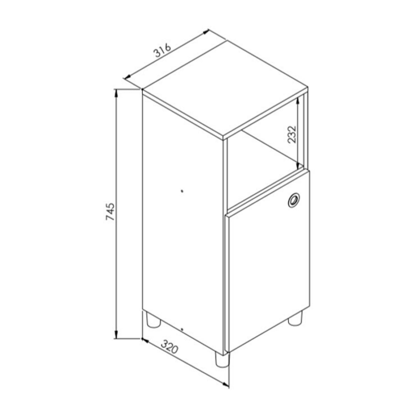 Mueble de Cocina para Bidón con Puerta Milena Blanco