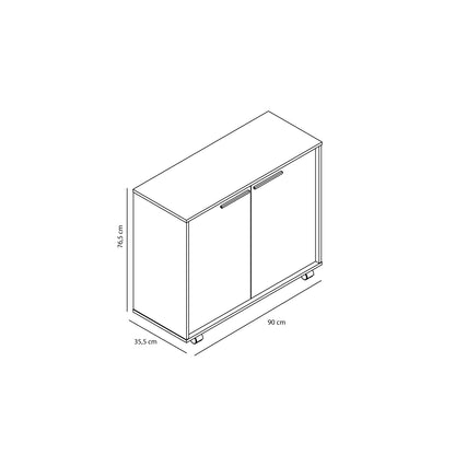 Aparador Arrimo 2 Puertas Line Negro