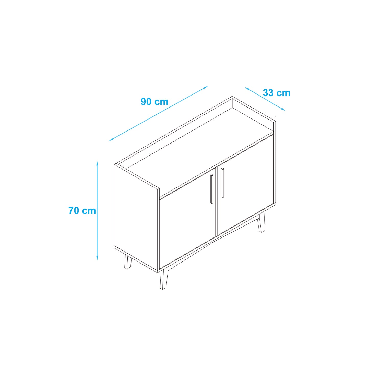 Aparador Buffet Wood Blanco Castaño