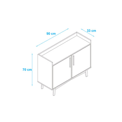 Aparador Buffet Wood Blanco Castaño