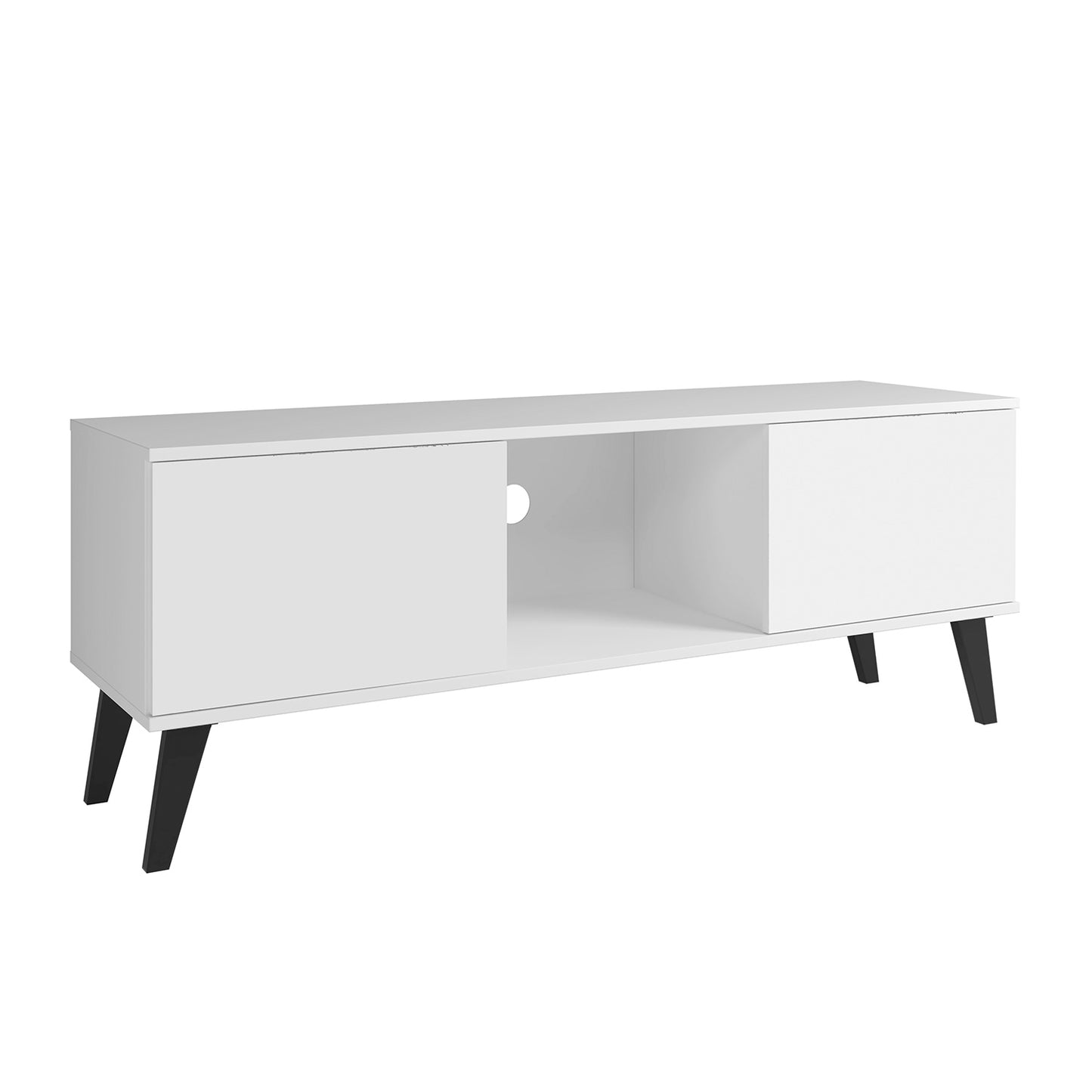 Rack Tv 55" 2 Puertas Hoga Blanco