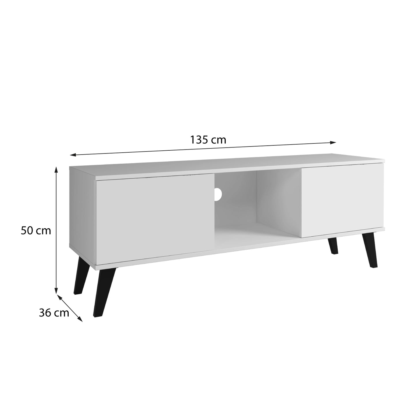 Rack Tv 55" 2 Puertas Hoga Blanco