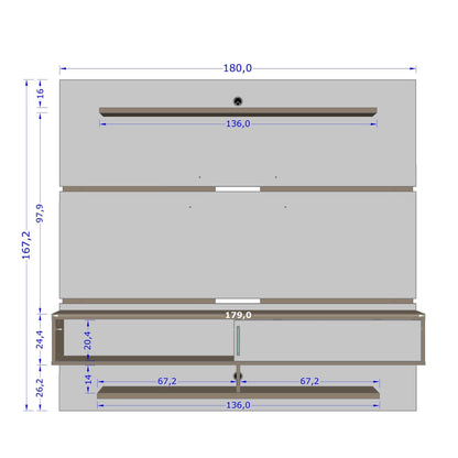 Panel Rack Tv 65 Buzios Blanco Invierno Canela