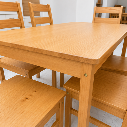 Set de Comedor con 6 Sillas 100% Madera Hoga Bella Nogal
