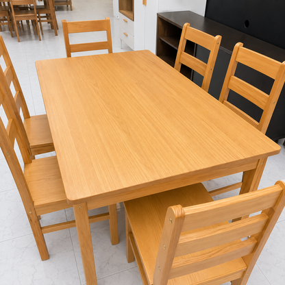 Set de Comedor con 6 Sillas 100% Madera Hoga Bella Nogal