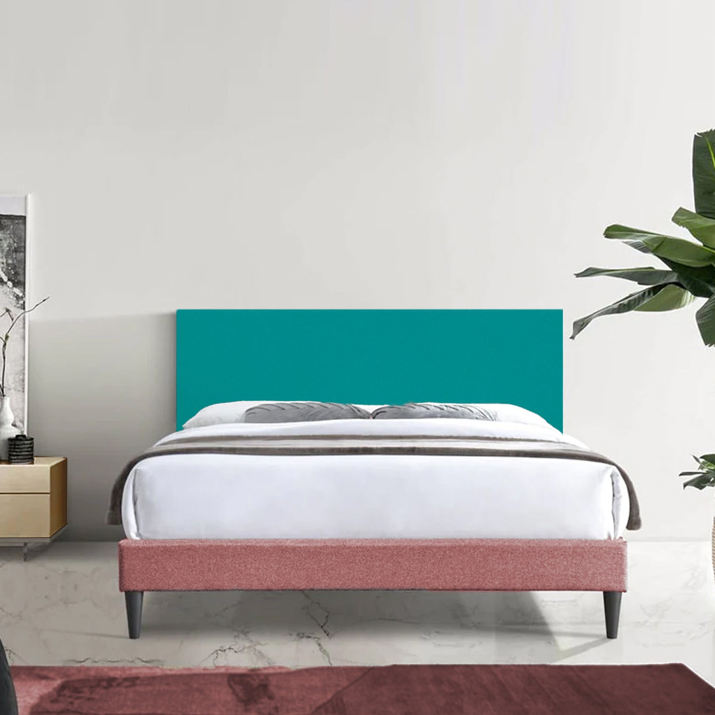 Respaldo de Cama 2 Plazas Retro Turquesa