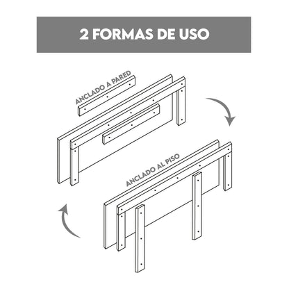 Respaldo de Cama 2 Plazas Retro Turquesa