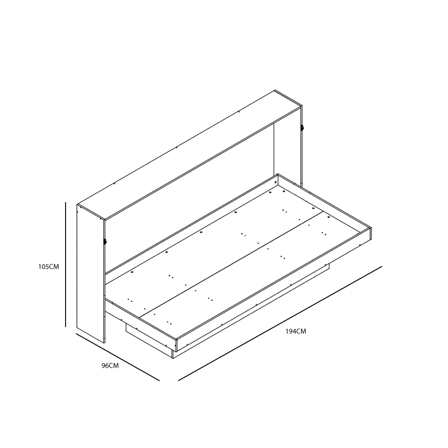 Cama Plegable Horizontal 1 Plaza Latino Blanco