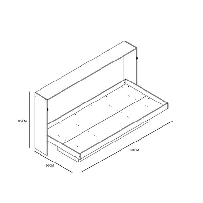 Cama Plegable Horizontal 1 Plaza Latino Blanco