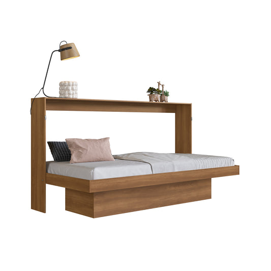 Cama Plegable Horizontal 1 Plaza Latino Nogal