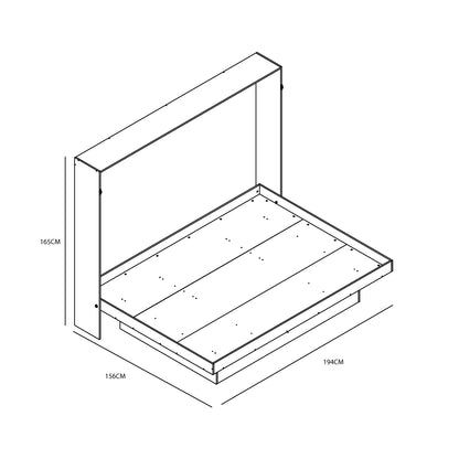 Cama Plegable Horizontal 2 Plazas Latino Blanco