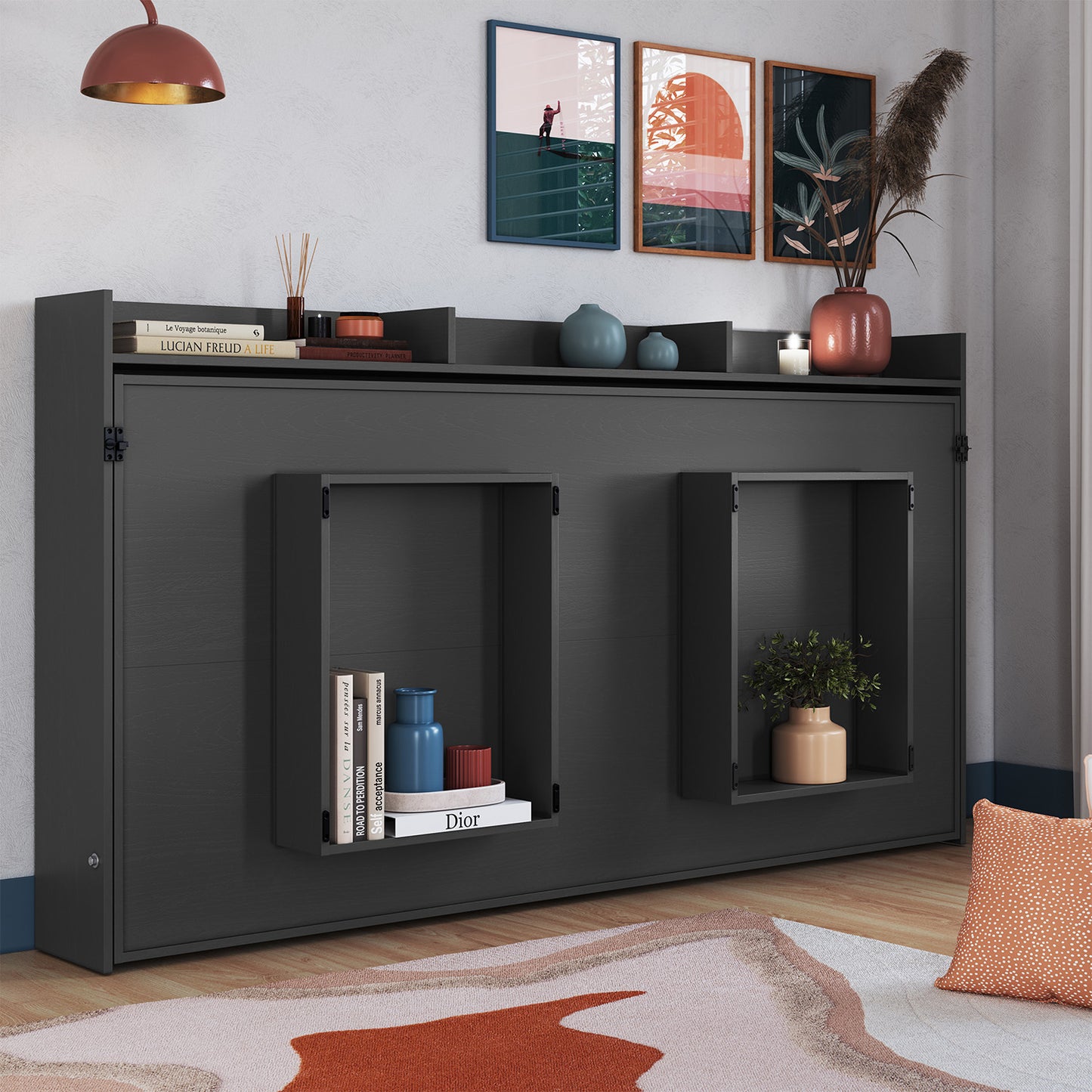 Cama Plegable Horizontal 1 Pza Hoga Hanover Gris