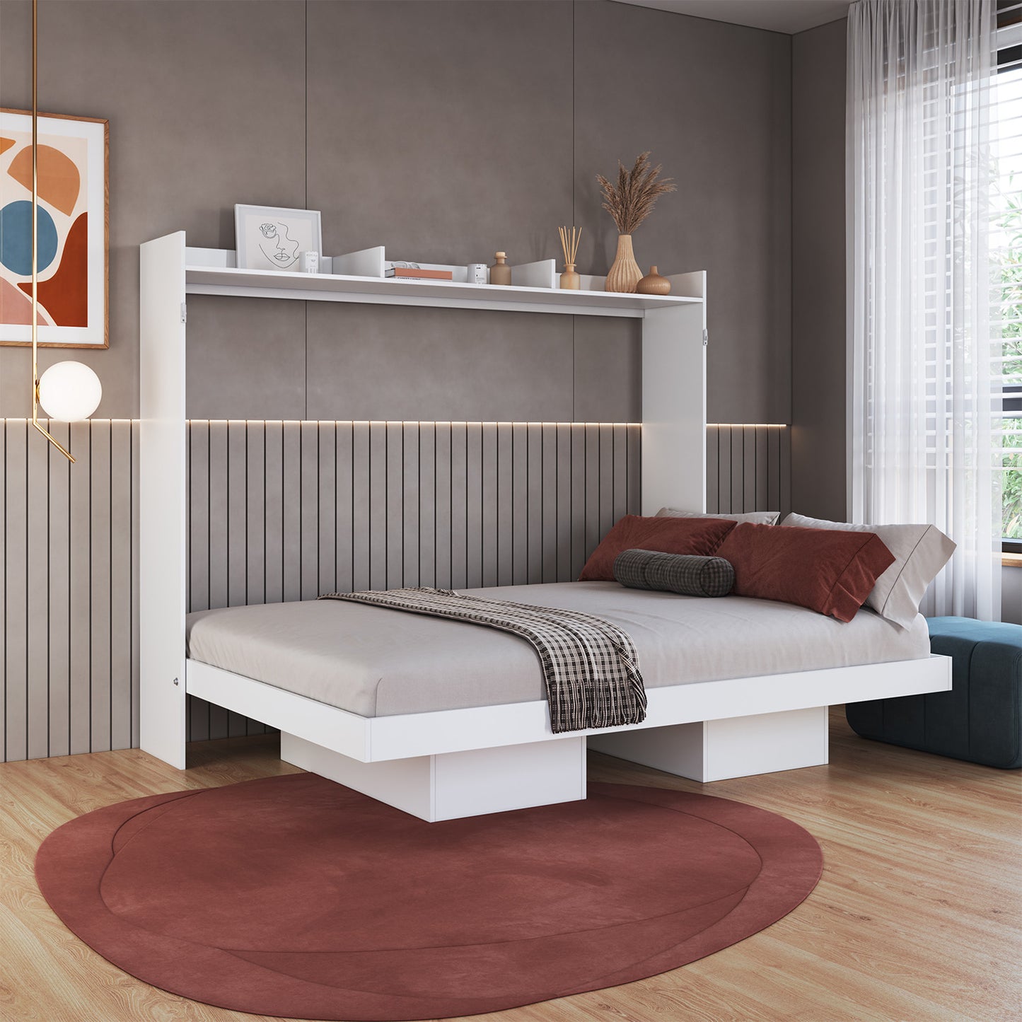 Cama Plegable Horizontal 2 Pza Hoga Hanover Blanco