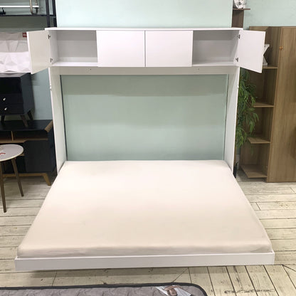 Cama Plegable Horizontal 2 Pza con estantes 4 puertas Hoga Hanover Blanco