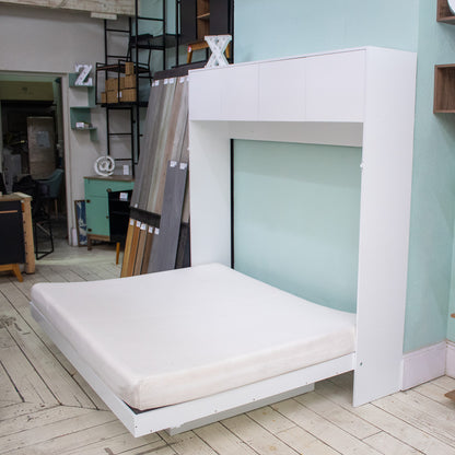 Cama Plegable Horizontal 2 Pza con estantes 4 puertas Hoga Hanover Blanco