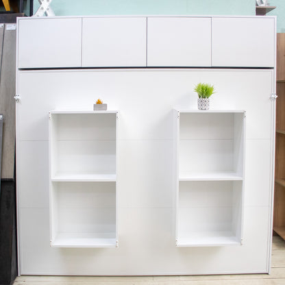 Cama Plegable Horizontal 2 Pza con estantes 4 puertas Hoga Hanover Blanco