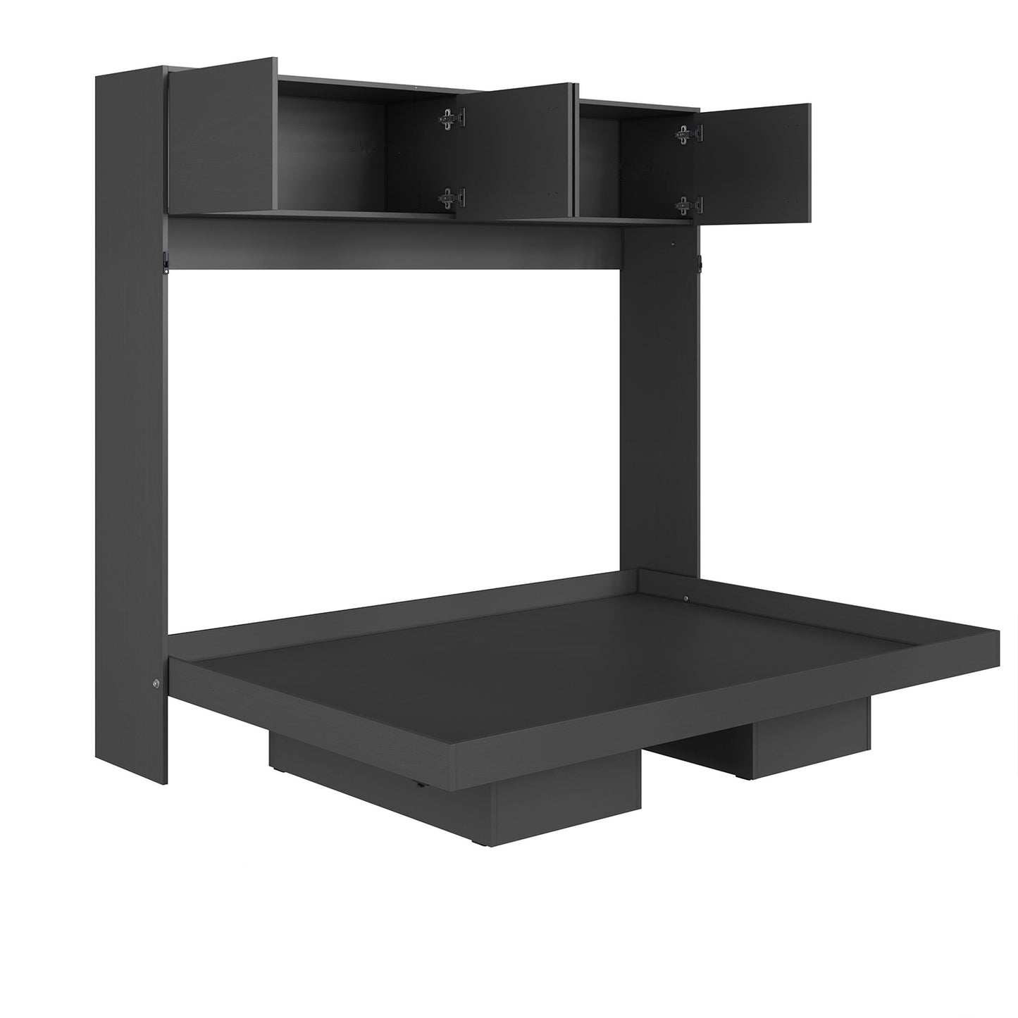 Cama Plegable Horizontal 2 Pza con estantes 4 puertas Hoga Hanover Gris