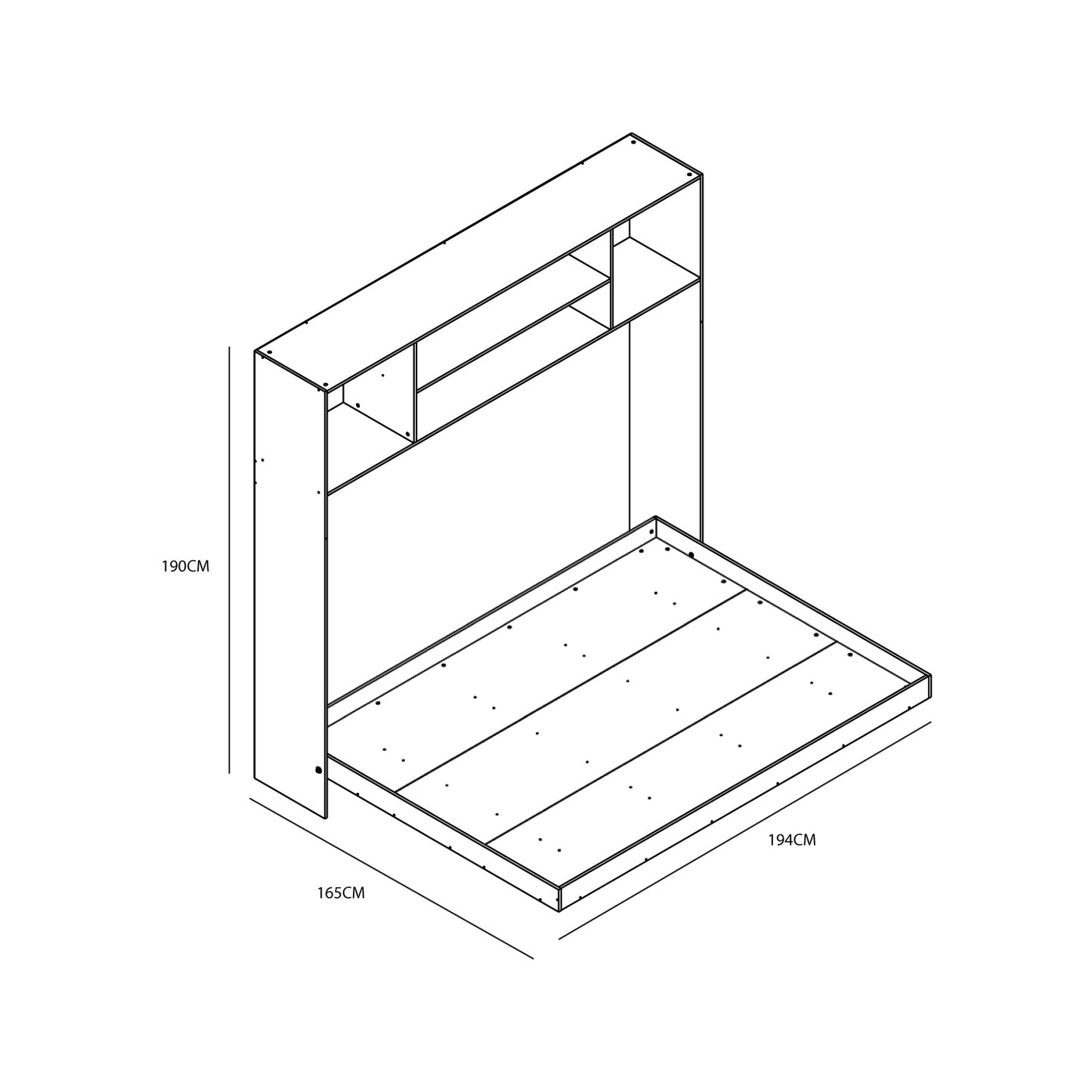 Cama Plegable Horizontal 2 Plazas Dallas Blanco