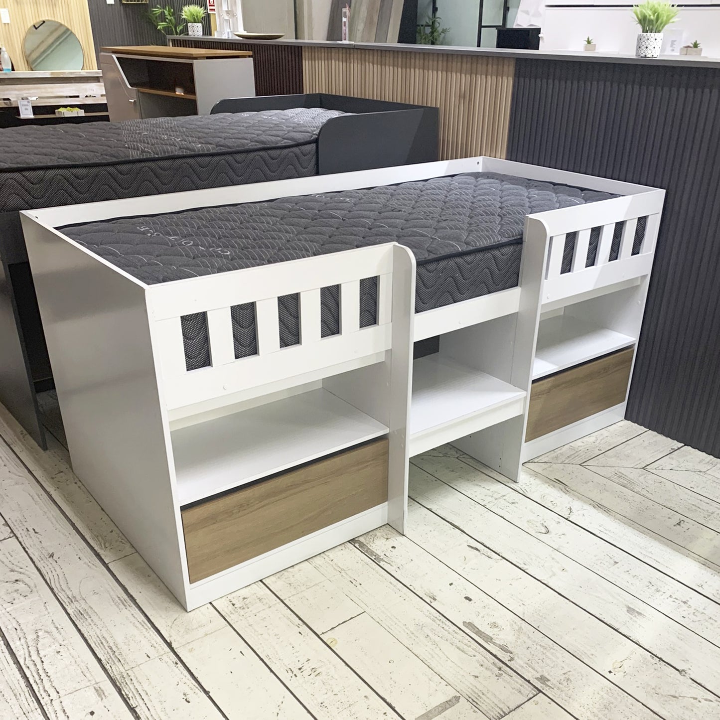 Cama Alta 2 puertas 1 Pza Hoga Bela Miel